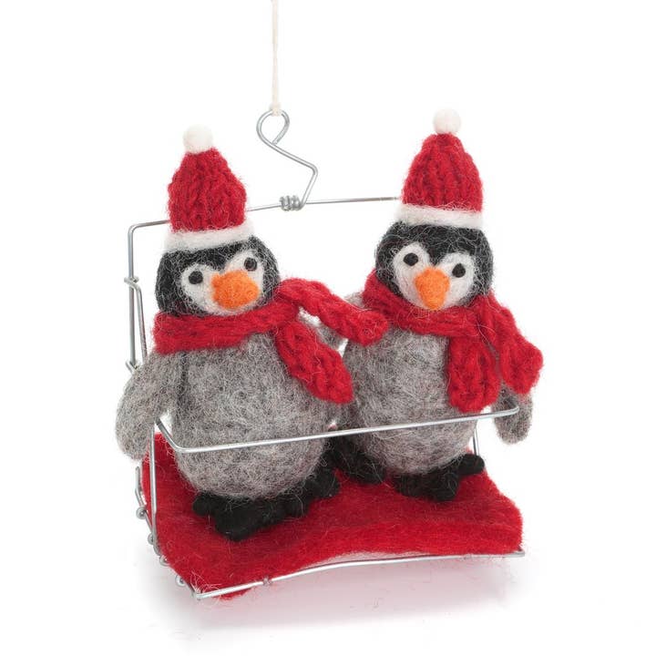 Natale - Pinguini sulla Seggiovia, 12 per la vendita all'ingrosso da parte di Amica Accessories Ltd
