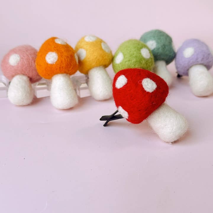 Golden Hour Designs - Wholesale Car Decorative Charm - Women's - Felt Mushroom Car Vent Clip - Diffuser, Cottagecore, Whimsy13