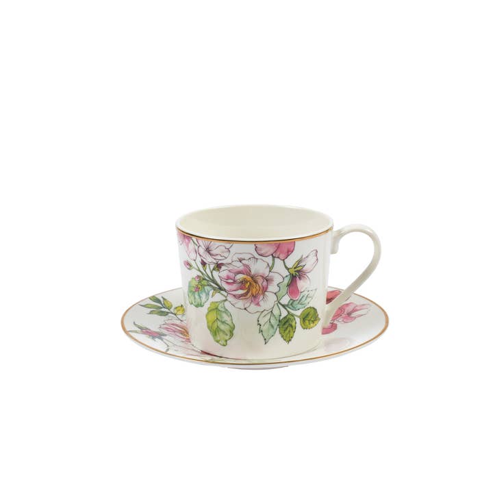 Luxe Lodge - Vendita all'ingrosso Tazza da tè/caffè - Tazza tè con piatto, bordo Oro