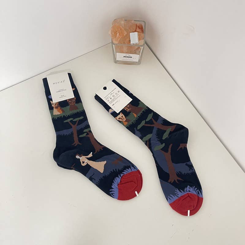 Tourtiwi - Vendita all'ingrosso Calzini - Unisex - Scorte di dipinti a olio astratti retrò di ritratti1