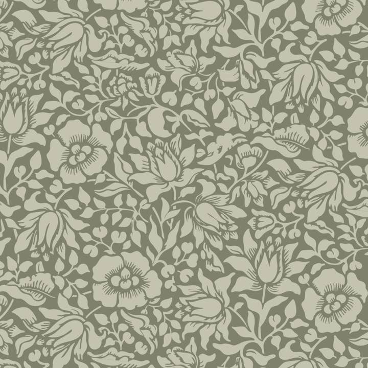 Stencil Up – Rolo de papel de parede por atacado – Estêncil Mallow de William Morris5