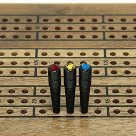 Wood Expressions - Wholesale Board Game - WE Games Black Metal Cribbage Pegs with Crystals - Set of 39