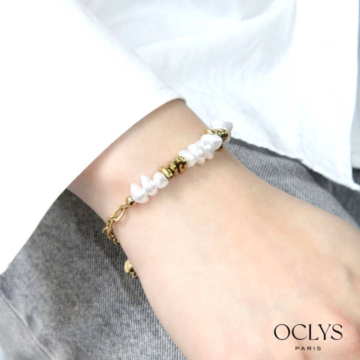 Stainless steel and Charlotte beads bracelet for wholesale by Oclys
