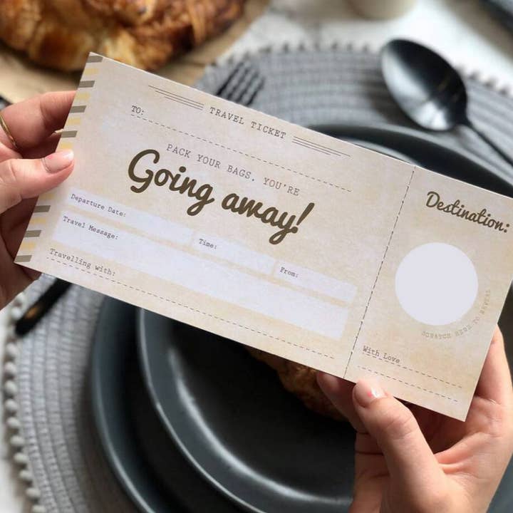 Rodo Creative – Engroshandel Hverdagshilsen kort – Going Away Boarding Pass skrabelod