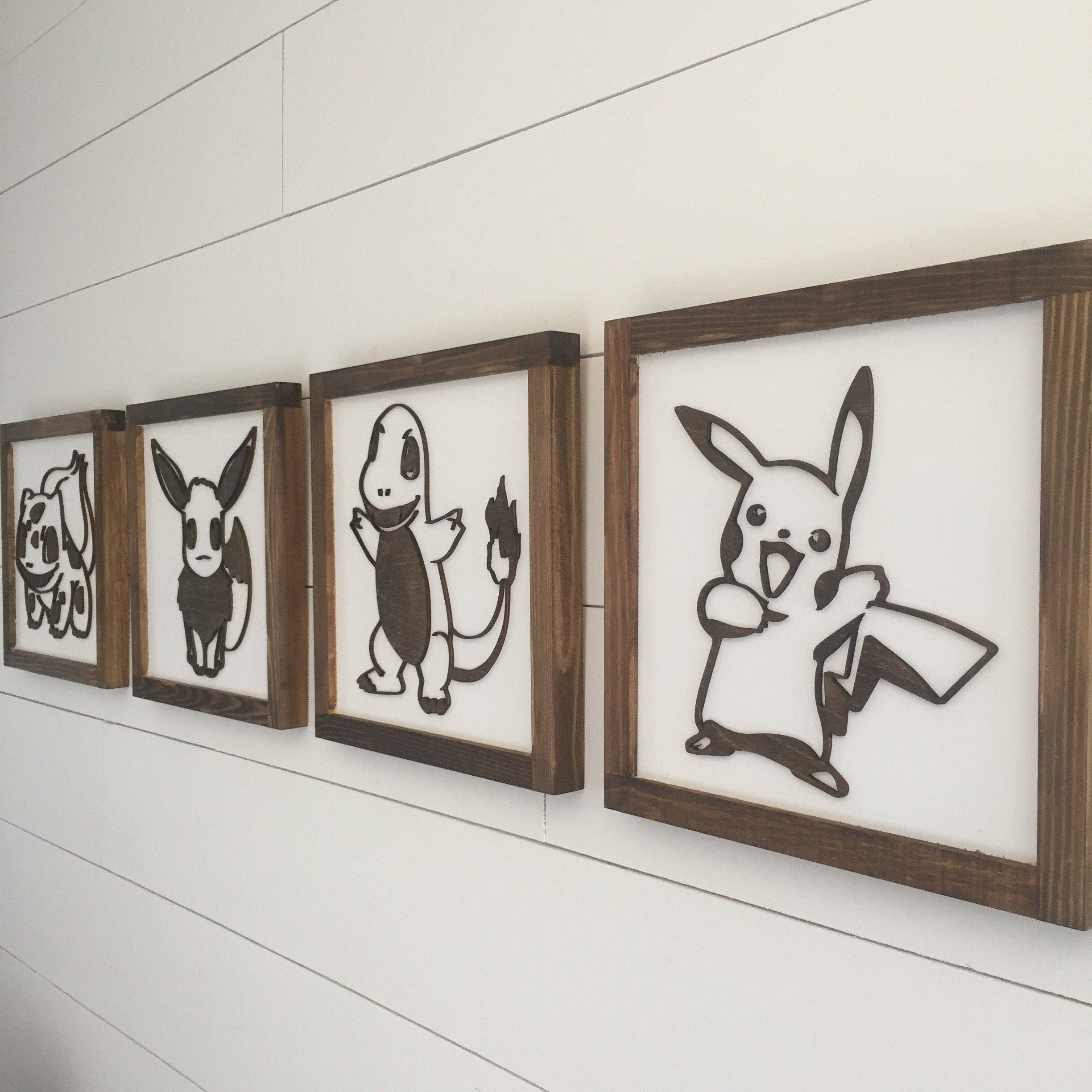 Nail and Hook Laser Cut Home Decor - Wholesale Sign - Personalized Pokémon Wood Sign – Custom Bedroom Decor Featuring Pikachu & Friends5