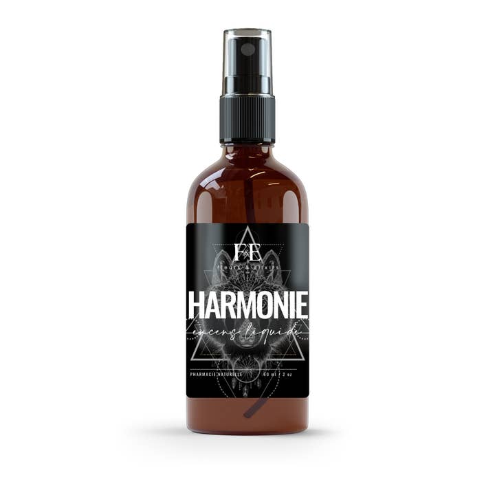 HARMONIE - Encens liquide - 60 ml/2 oz pour la vente par Fleurs & Elixirs