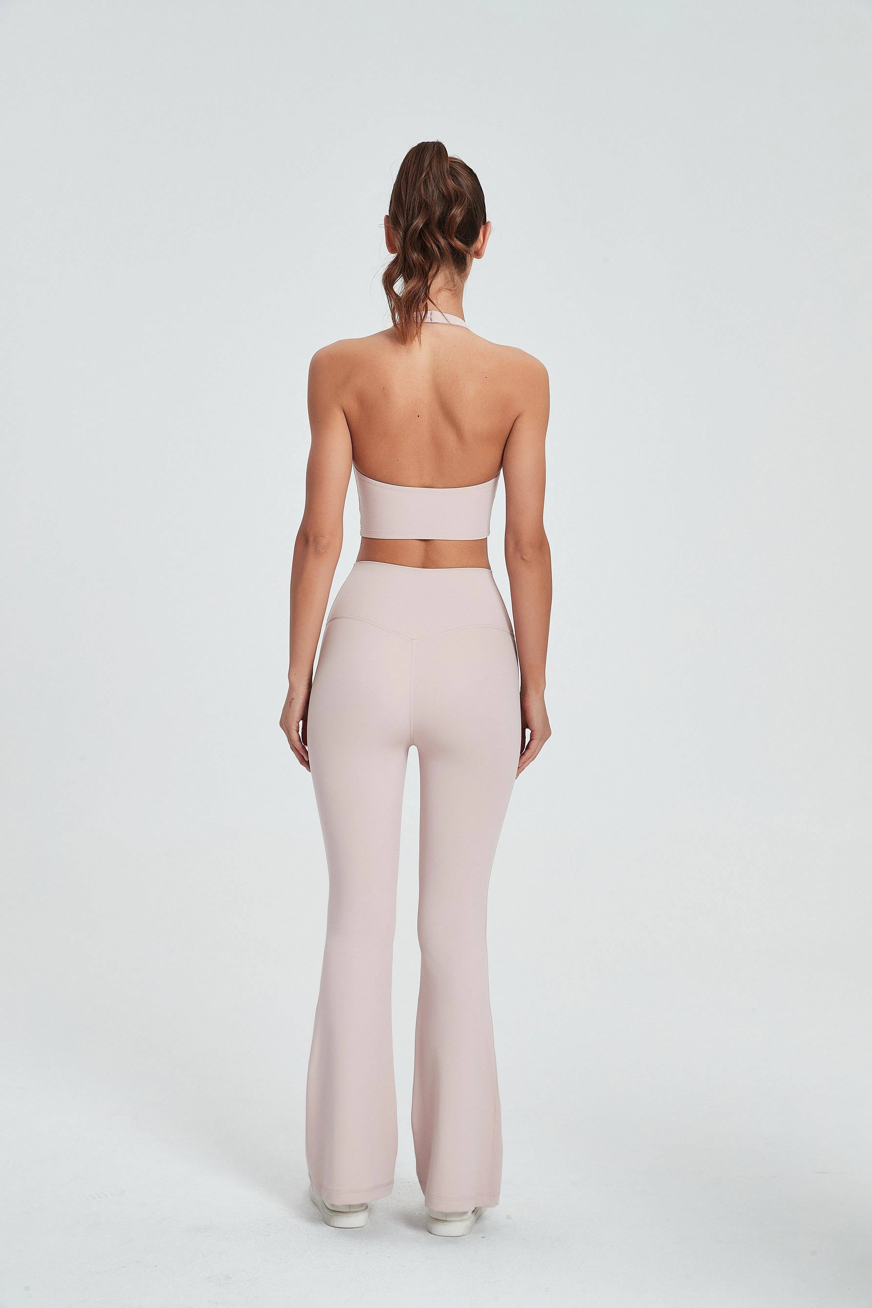 91thelabel - Wholesale Activewear Set - Women's - Daphne Lycra® Halter Neck Sports Bra & Flare Pant Set 11