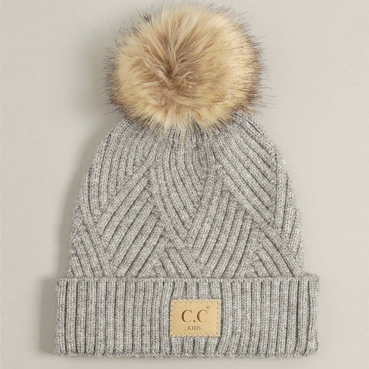 Fashion City - Wholesale Beanie - Kids - Kids Criss-Cross Pattern Beanie Hat4