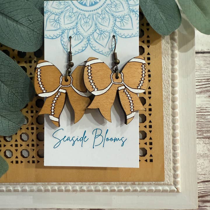 Boho handpainted lightweight maple wood earrings for wholesale by Seasideblooms