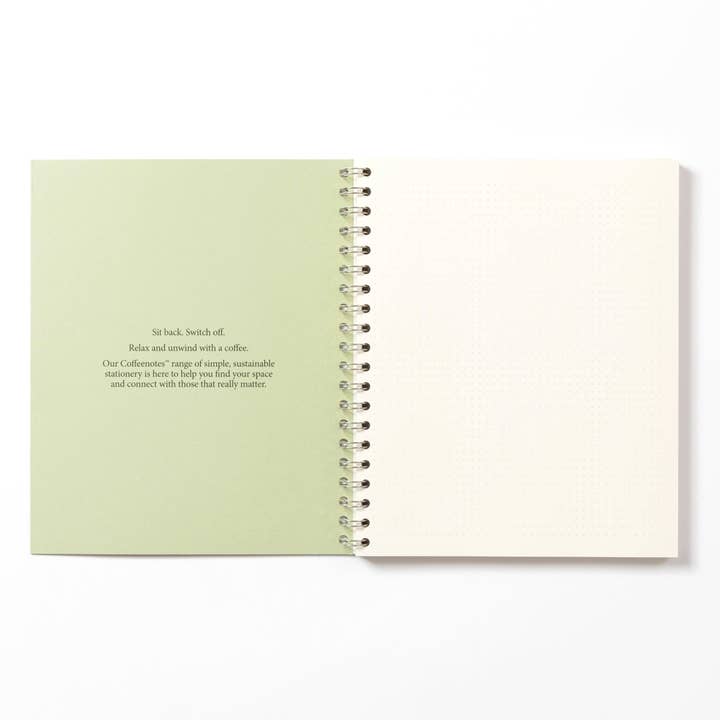 Coffeenotes - Wholesale Notebook - Kiwi Wirebound Notebook (Dotted)1