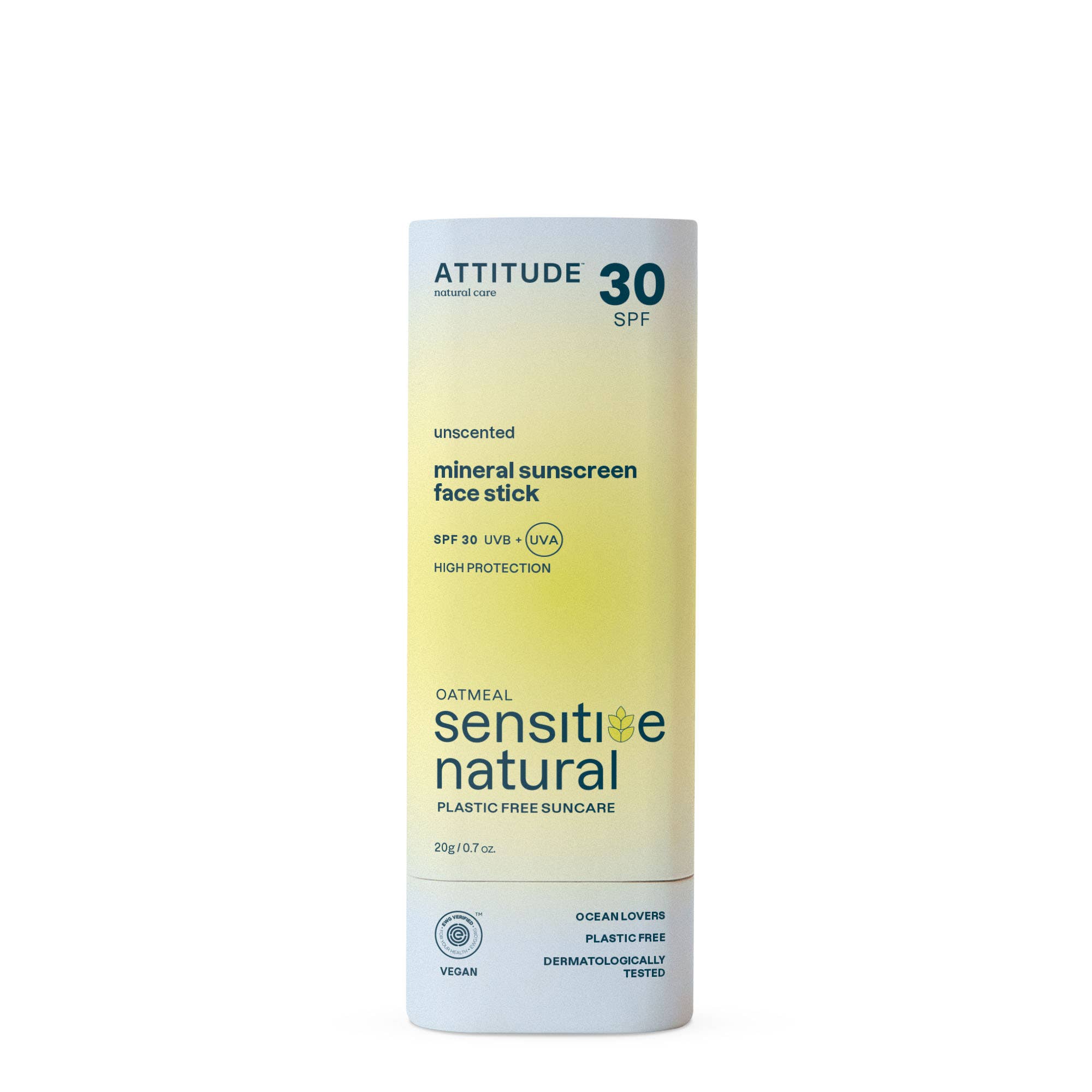 Brand Organic – wholesale Sunscreen – ATTITUDE Sunly Sensitive Oatmeal Unscented Sunscreen Stick0