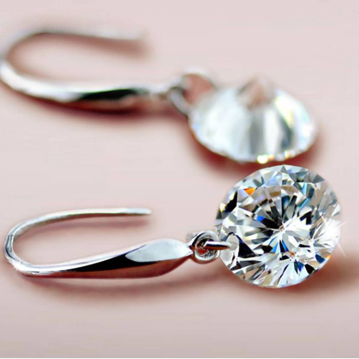 Sephla – Großhandel Ohrhänger – Tropfenohrringe aus reinem Brillanz mit 8,5 mm rundem Schliff1