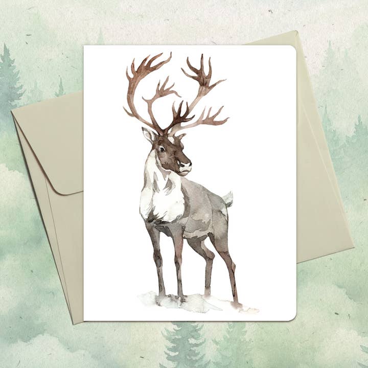 Tarjeta de felicitación de reno hecha a mano para venta al por mayor de Soul Familiar