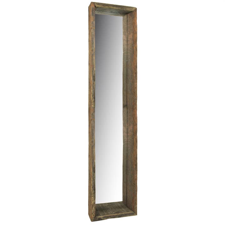 HomeRoots – wholesale Väggspegel – 28 ”Naturbrun inramad hängande spegel i full längd