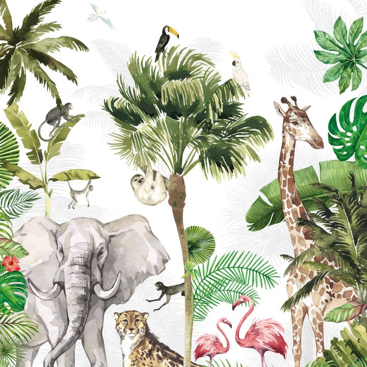Walloha - Wholesale Wallpaper - Jungle wallpaper - JUNGLE PLAYTIME - Wallpaper for children