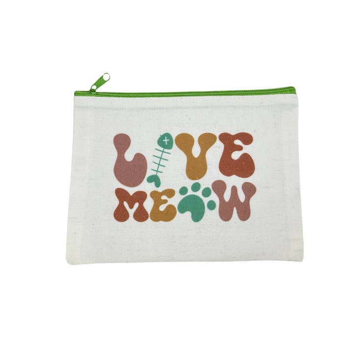 Borsa Mini Tela “Love Meow” – 8x6 Pollici | Regalo Divertente per Amanti dei Gatti per la vendita all'ingrosso da parte di Dirt Poor Designs