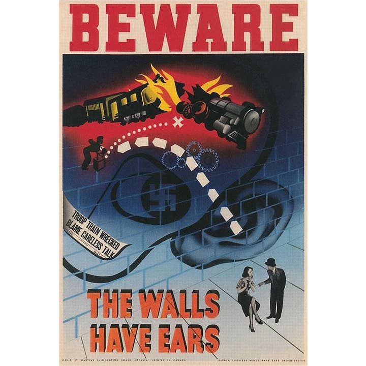 Ansichtkaart AM-533 Pas op, de muren hebben oren voor wholesale door Found Image Press