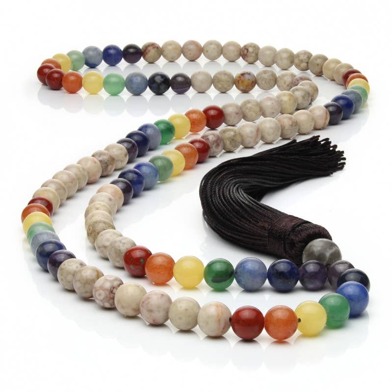 UniArt – Engroshandel Spirituelle sten og krystaller – Chakra japa mala med Maifan1