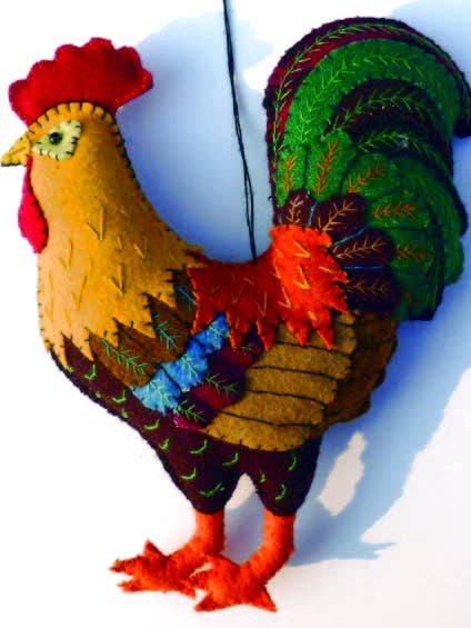 7″ Chicken Ornament for wholesale by Stitch by Stitch Gifts