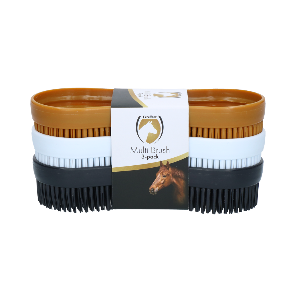 Hofman Animal Care – Engroshandel Børste til kæledyr - Kat/hund – Excellent Horse multi-børste 3-pak1