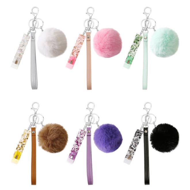 Card Grabber Pom-Pom Keychain - Long Nail Helper Tool for wholesale by Sparkle Being
