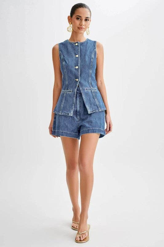 By Claude - Wholesale Top & Short Set (NOT Loungewear) - Women's - WOMEN FASHION DENIM TWO PIECE SET10