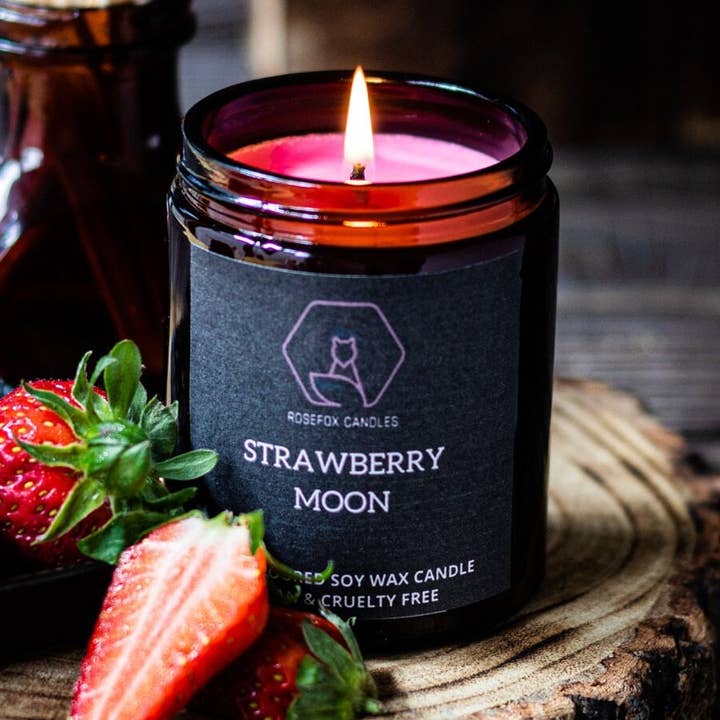 Erdbeer-Daiquiri-Duft Sojakerze 150g Vegan Handgemacht für den Großhandel von Rosefox Candles