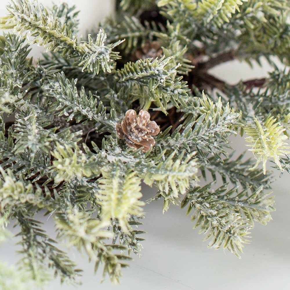 Factory Direct Craft - Wholesale Candle Holder - 12" Frosted Artificial Pine Candle Ring3