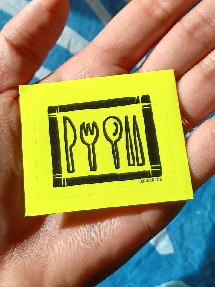 Buen Provecho Neon Kitchen Utensil UV-Resistant Sticker for wholesale by Larisanjou