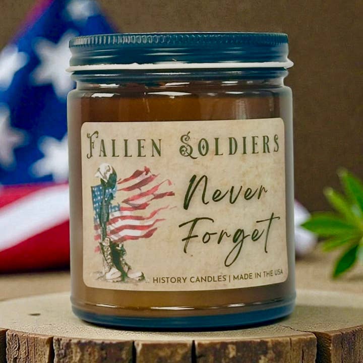 History Candles - Wholesale Jar/Filled Candle - FALLEN SOLDIERS Candle | Tribute Gift Shop Memorabilia0
