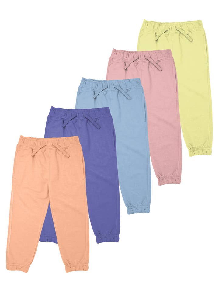 I-Wear Brands - Wholesale Athletic Sweatpants/Joggers - Kids - 5 Pack Toddler's French Terry Jogger Pants With Pockets6