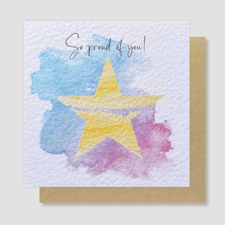 So Proud of You star card for wholesale by Heather Trefusis Art