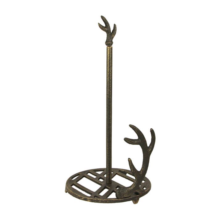 Zeckos - Wholesale Paper Towel Holder - Cast Iron Antler Paper Towel Holder Countertop Deer Cabin