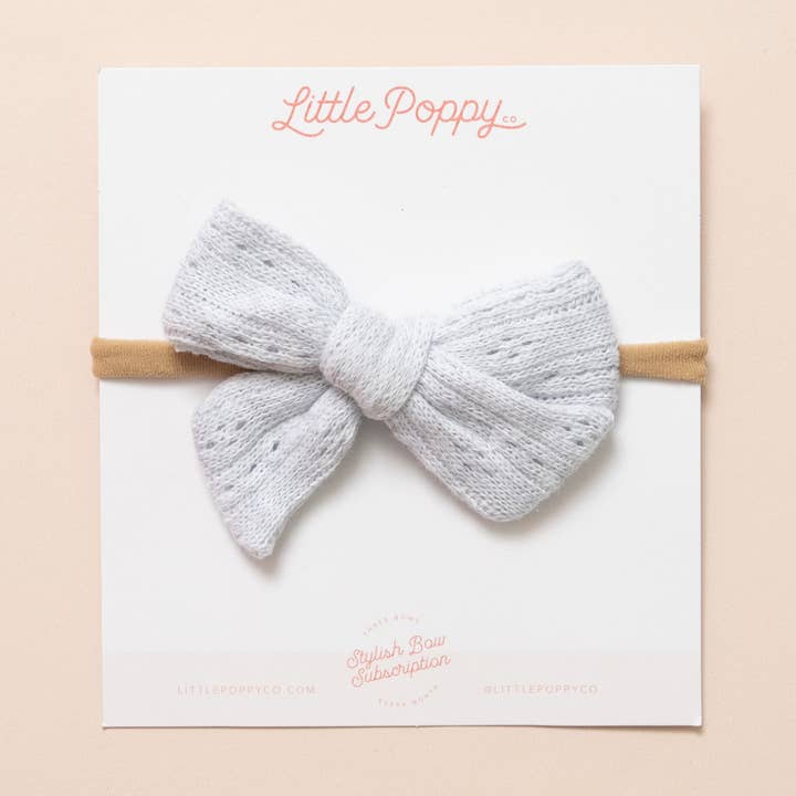 Sten Pointelle Strikket Hårbånd Sløjfe for engroshandel hos Little Poppy Co