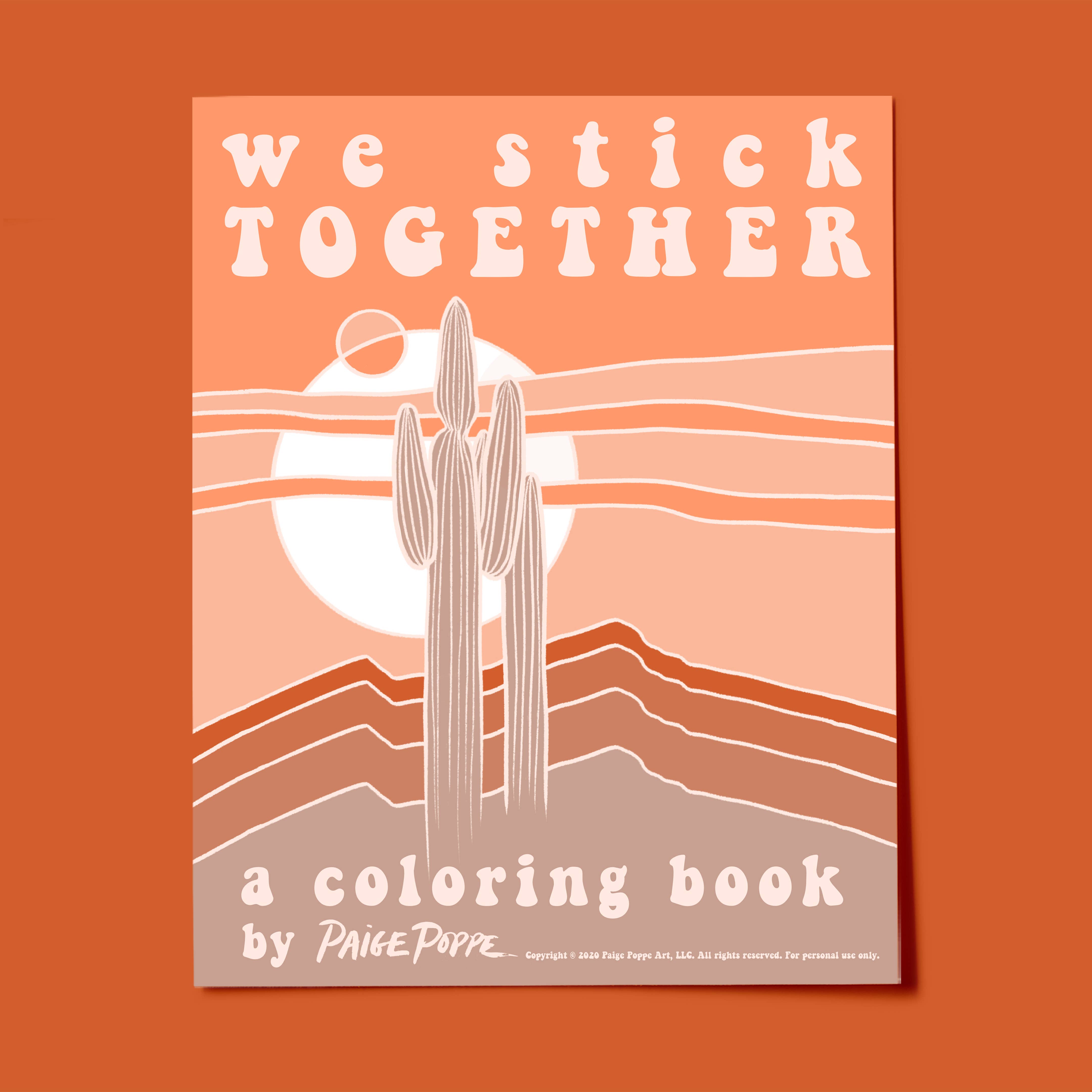 Paige Poppe Art - Wholesale Coloring Book - Adult - "We Stick Together" Coloring Book6