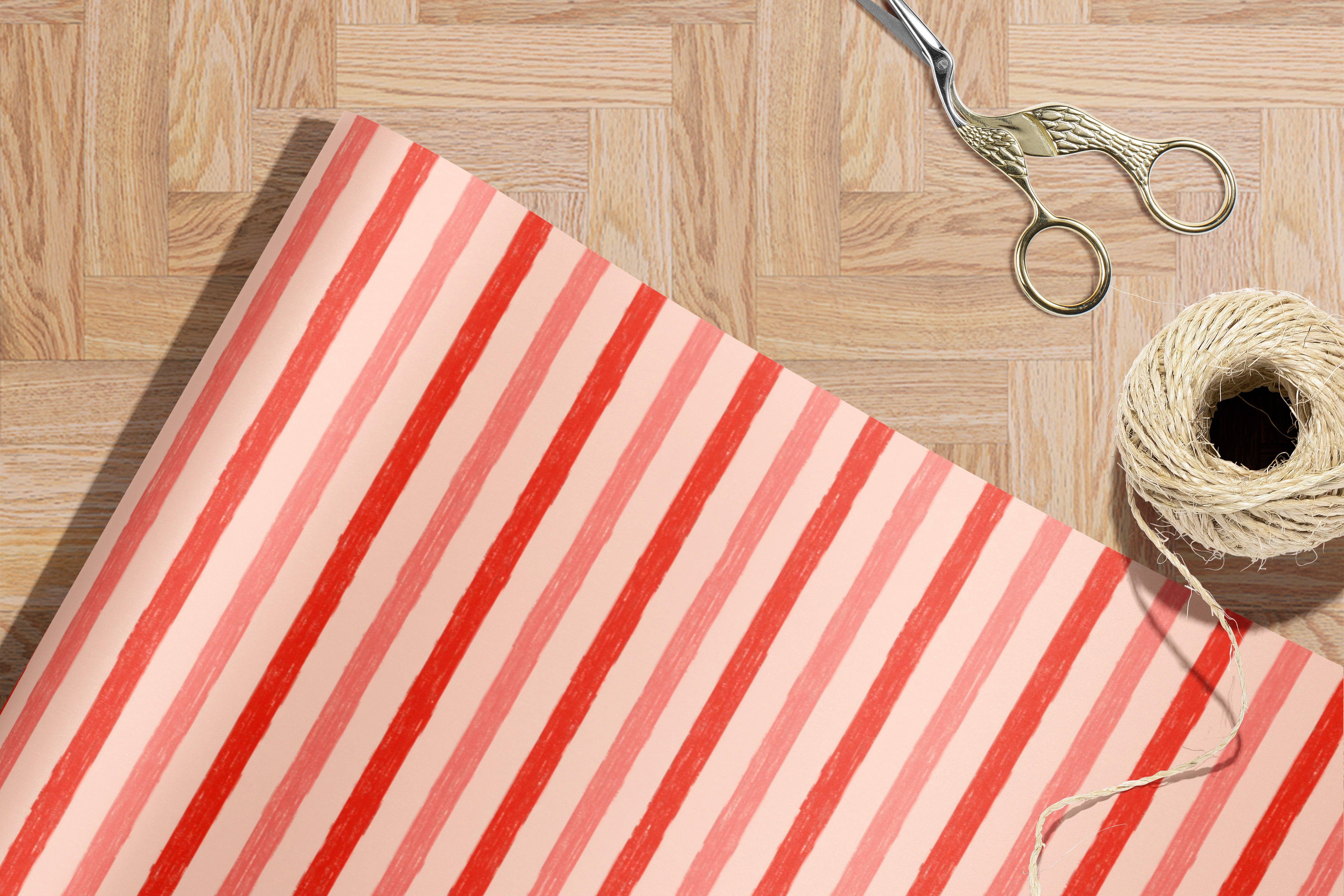 MagicMerchEmporium - Vente Rouleau de papier cadeau - Papier cadeau à rayures rouges et roses5