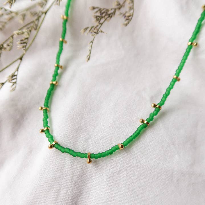 Necklaces Malice vert rocaille necklace for wholesale by Olivolga Bijoux