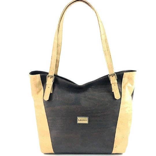 Kurk schoudertas Grote veganistische handtas voor dames Savana Brown voor wholesale door Moddanio Cork