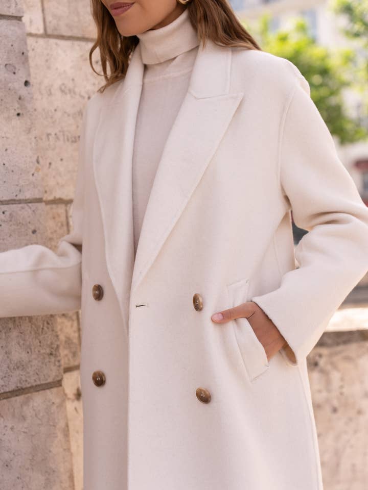 Attentif Paris - Wholesale Coat - Women's - Extra-long oversized hand-sewn wool blend coat5