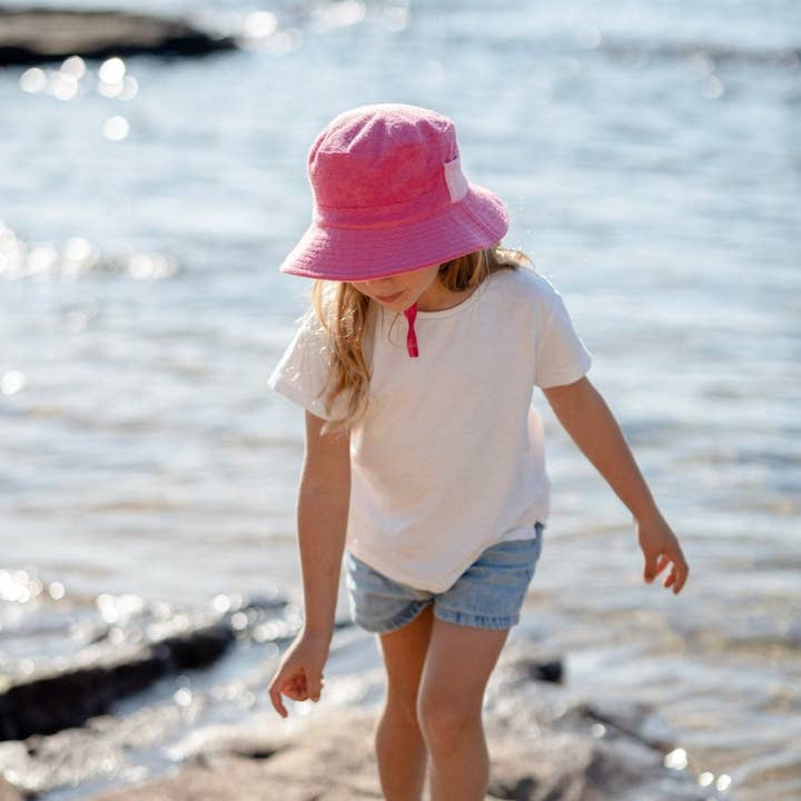 Acorn Kids - Wholesale Bucket hat – kids - Pink Terry Towelling Bucket Hat2