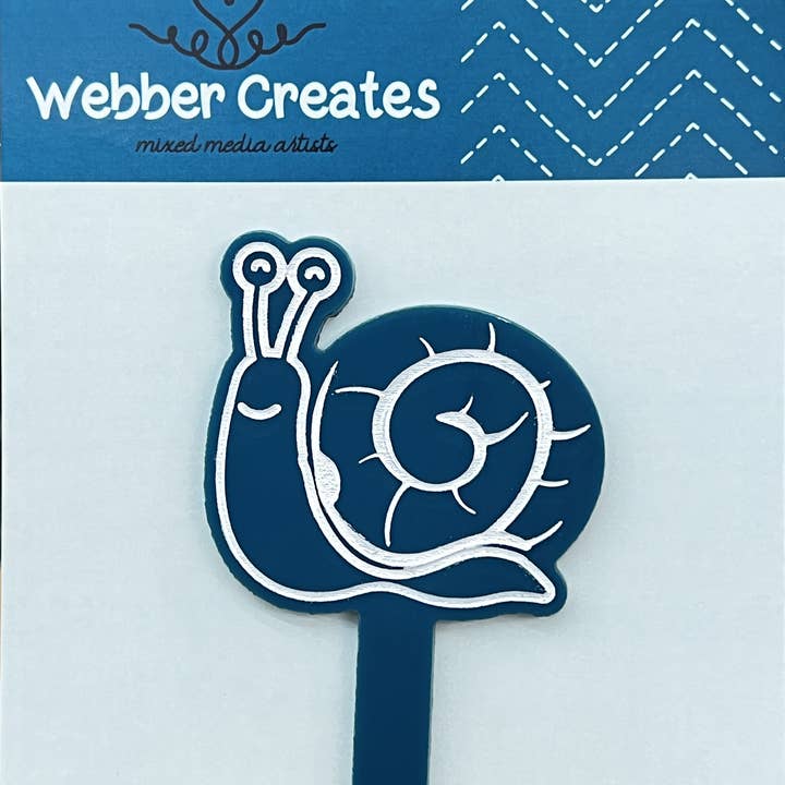 Webber Creates – wholesale Gräspiggar – Squish the Snail - Akryl Växtpinne
