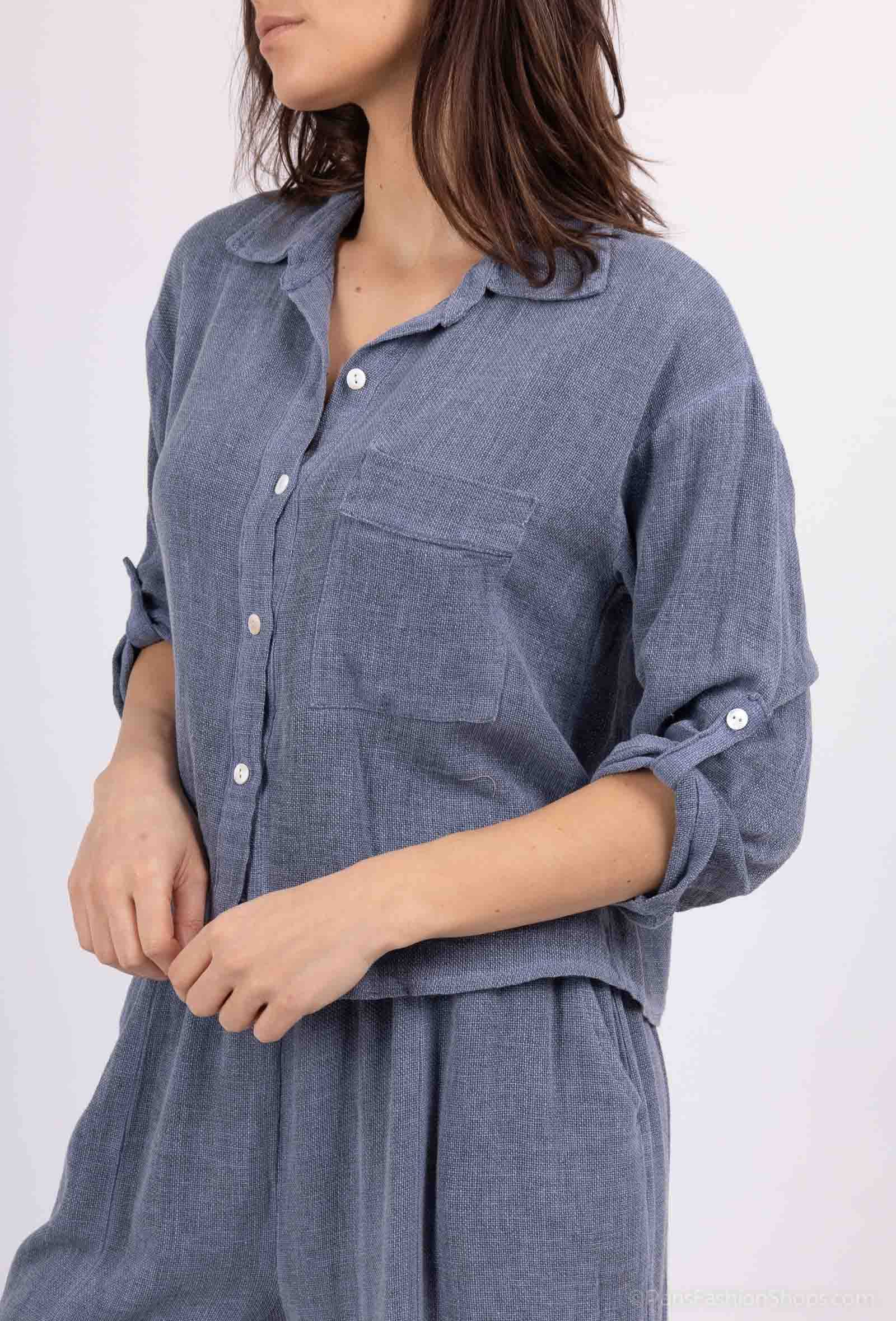 Shyloh - Wholesale Button Down Shirt - Women's - Linen cotton top 157826