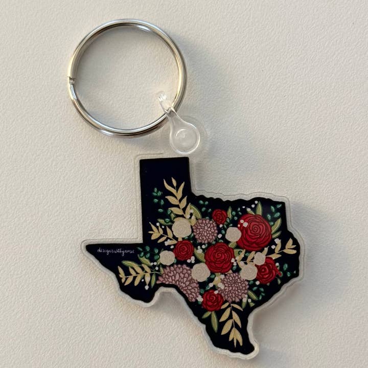 Porte-clés Texas Floral pour la vente par Designs with Jamie