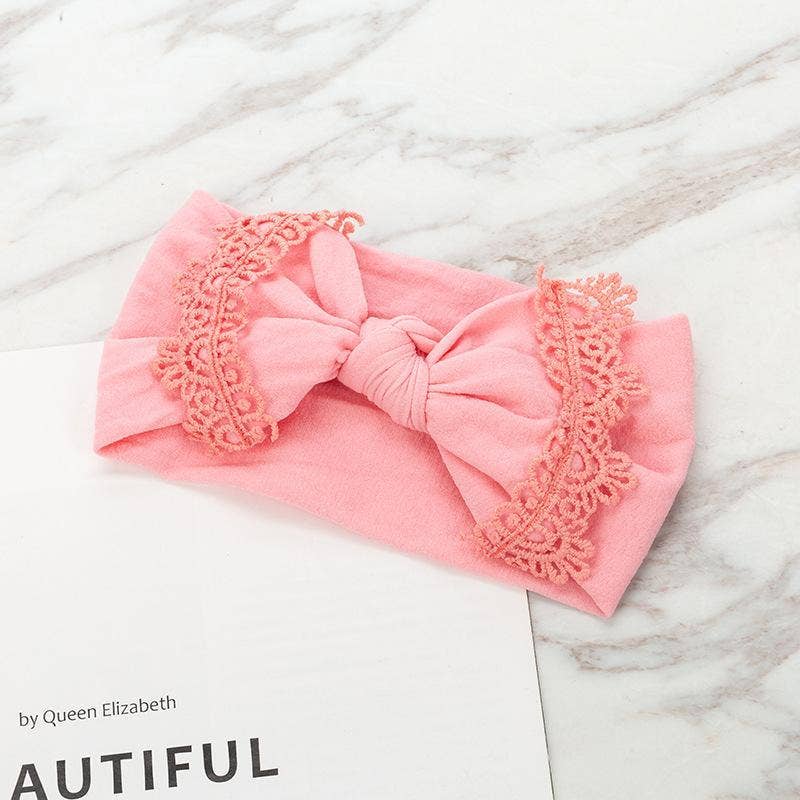 KiddieKickz - Wholesale Fashion Headband - Baby - Nylon Children's Hair Band Soft Silk Stockings Baby Headband Lace Bow Hair Ornament11