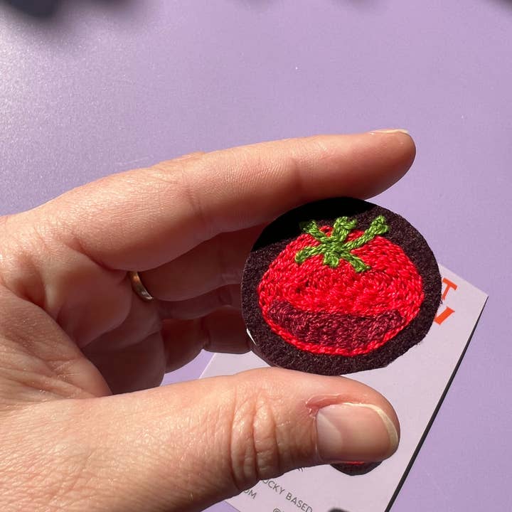 Velvet Outlaw - Wholesale Patch - Tiny Tomato Chain Stitch Iron On Patch - set of 23