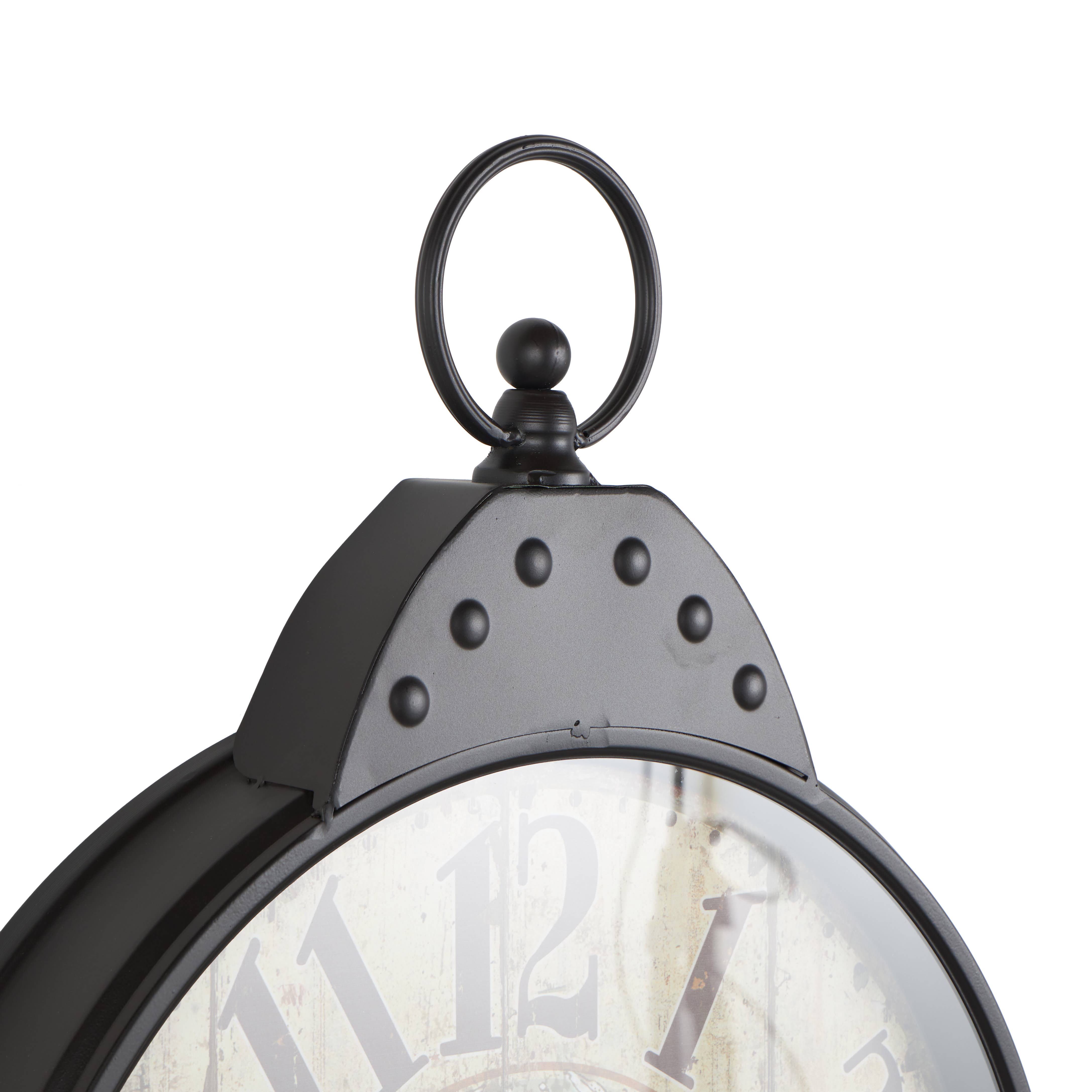Import Corner - Wholesale Wall Clock - A-92217: METAL WALL CLOCK 20"W, 28"H6