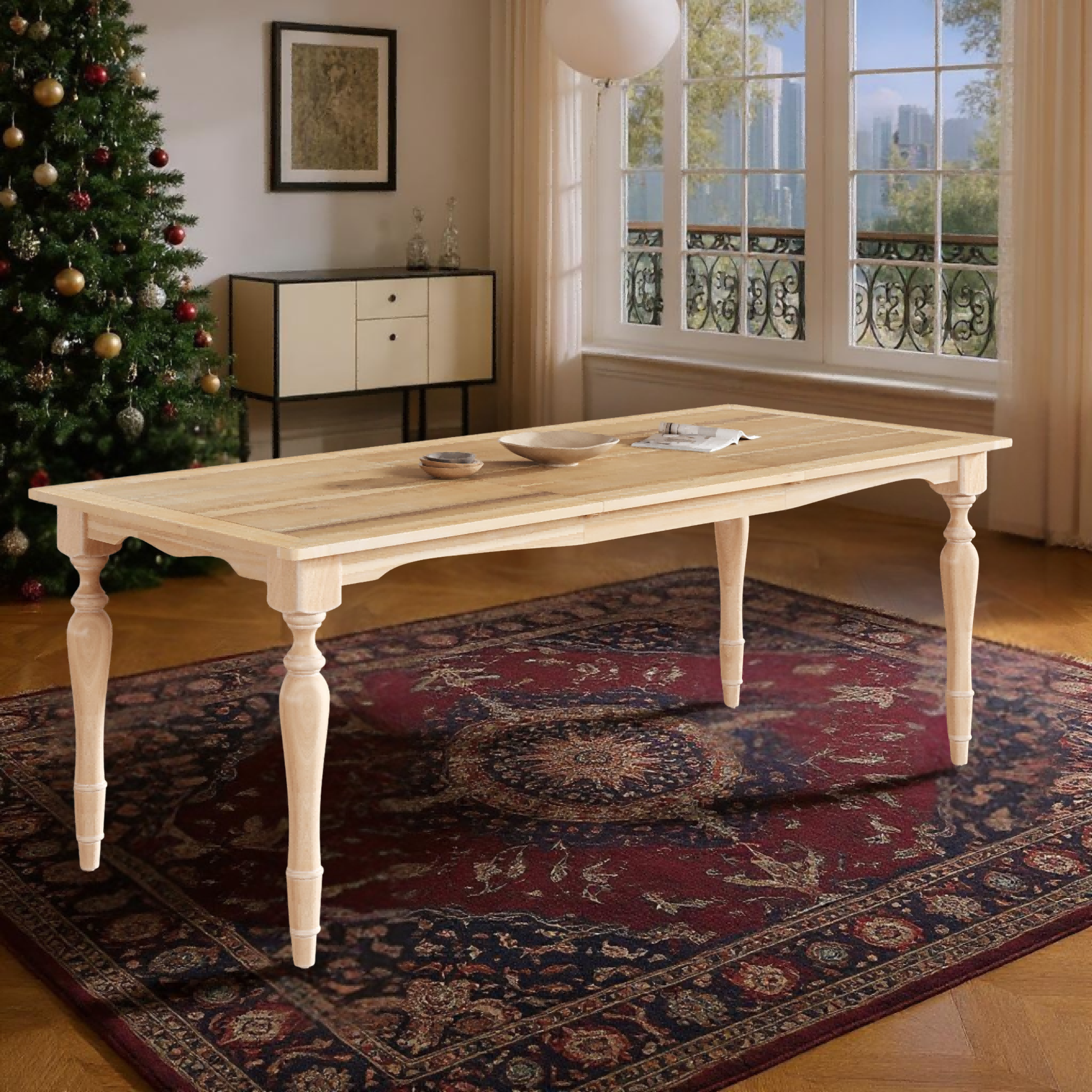 HOMYCASA DESIGN INC - Wholesale Side Table - 82" Extendable Solid Wood Dining Table - Vintage1