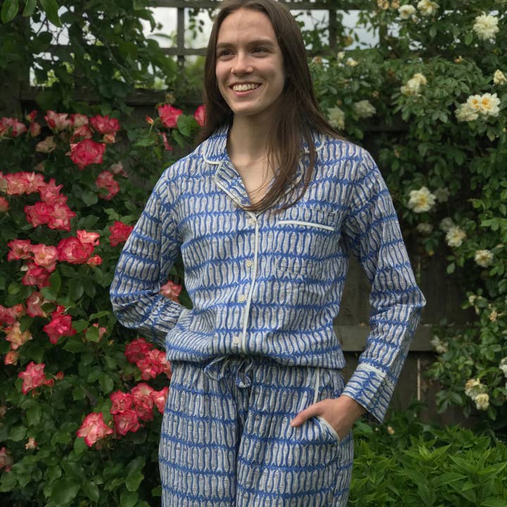 Cotton Pajamas - Blue Fish for wholesale by Lime Tree Design