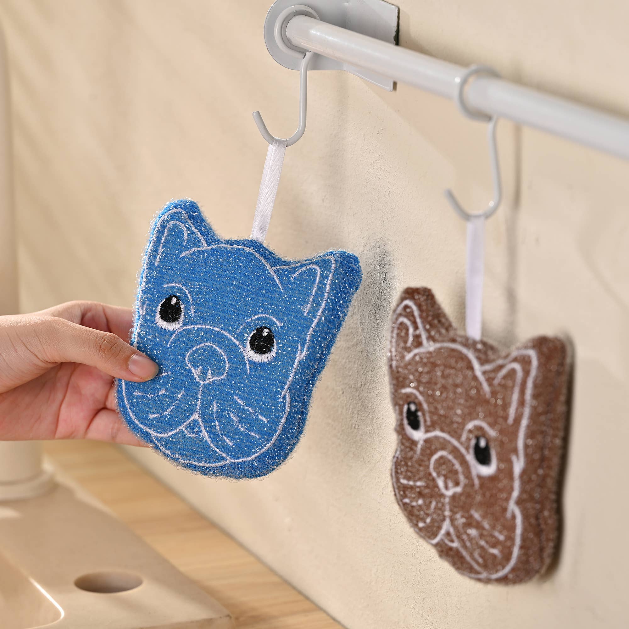 Fox Run Brands - Wholesale Schoonmaaksponsjes - Fox Run Bulldog Keukensponsenset, Multicolor Pak van 37