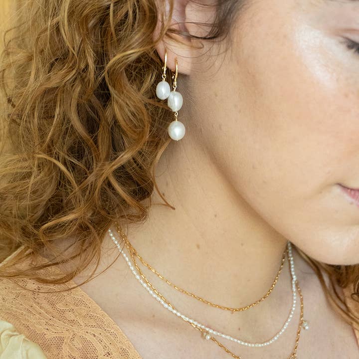 May Martin - Vendita all'ingrosso Orecchini a cerchio - Alina Pearl Hoops1